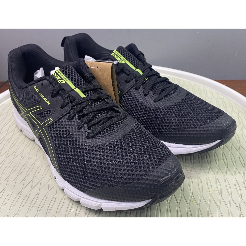 ASICS GEL-33 RUN Men's Low Top Running Sneakers Black&Green‎ Athletic Sz. 10 NWB